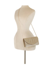 Shimmer Pleated Envelope Clutch