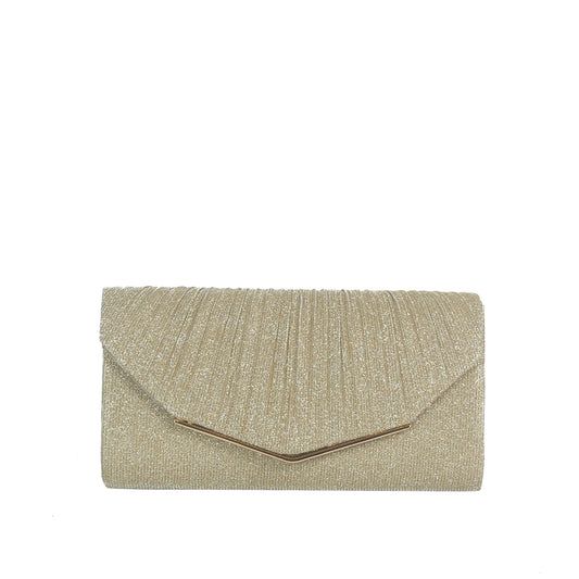 Shimmer Pleated Envelope Clutch