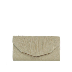 Shimmer Pleated Envelope Clutch