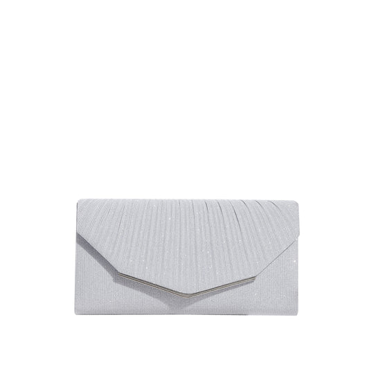 Shimmer Pleated Envelope Clutch