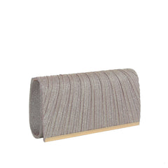Metal Trim Shimmer Evening Clutch