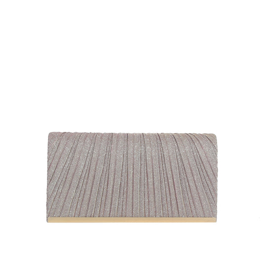 Metal Trim Shimmer Evening Clutch
