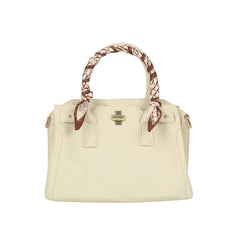 Silk Scarf Handle Satchel Bag