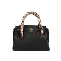 Silk Scarf Handle Satchel Bag