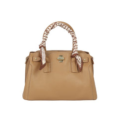 Silk Scarf Handle Satchel Bag