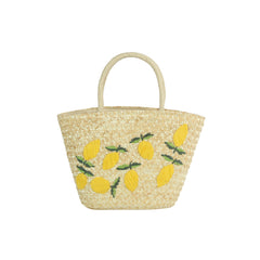 Embroidered Fruit Straw Market Tote