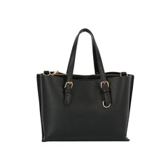 Buckle Strap Structured Satchel Tote