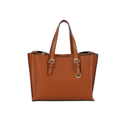Buckle Strap Structured Satchel Tote