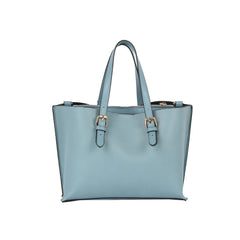 Buckle Strap Structured Satchel Tote