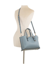 Buckle Strap Structured Satchel Tote