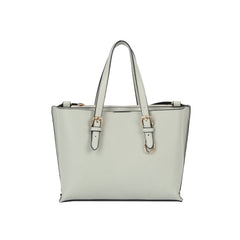 Buckle Strap Structured Satchel Tote