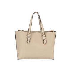 Buckle Strap Structured Satchel Tote