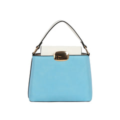 Gold Clasp Structured Top Handle Bag