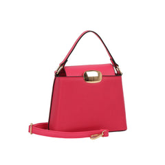 Gold Clasp Structured Top Handle Bag