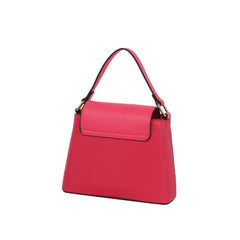 Gold Clasp Structured Top Handle Bag