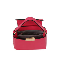 Gold Clasp Structured Top Handle Bag