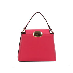 Gold Clasp Structured Top Handle Bag