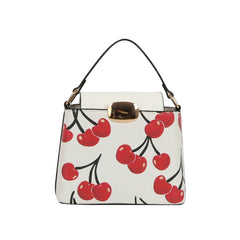 Gold Clasp Structured Top Handle Bag