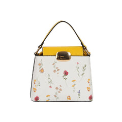 Gold Clasp Structured Top Handle Bag