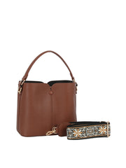 Button detailed triple compartments tote bag