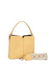 Button detailed triple compartments tote bag
