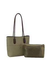 2 in 1 button detailed front pocket tote