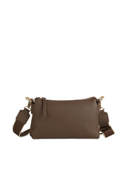 Double-zip Pebbled Crossbody