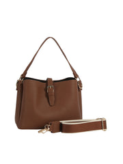 Structured Buckle Bucket Shoulder Bag