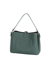 Structured Buckle Bucket Shoulder Bag