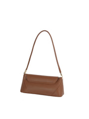 Pebbled Faux Leather Turn-Lock Shoulder Bag