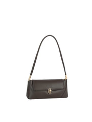Pebbled Faux Leather Turn-Lock Shoulder Bag