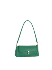Pebbled Faux Leather Turn-Lock Shoulder Bag