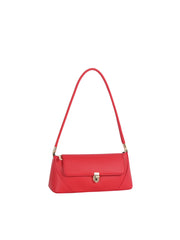 Pebbled Faux Leather Turn-Lock Shoulder Bag