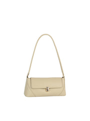 Pebbled Faux Leather Turn-Lock Shoulder Bag
