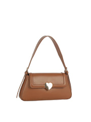 Heart Turn-Lock Structured Shoulder Bag