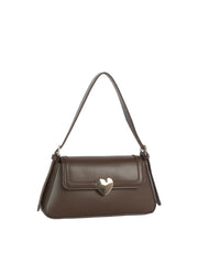 Heart Turn-Lock Structured Shoulder Bag
