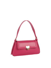 Heart Turn-Lock Structured Shoulder Bag