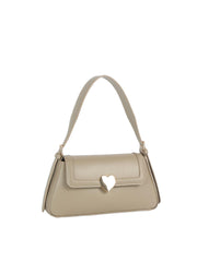 Heart Turn-Lock Structured Shoulder Bag