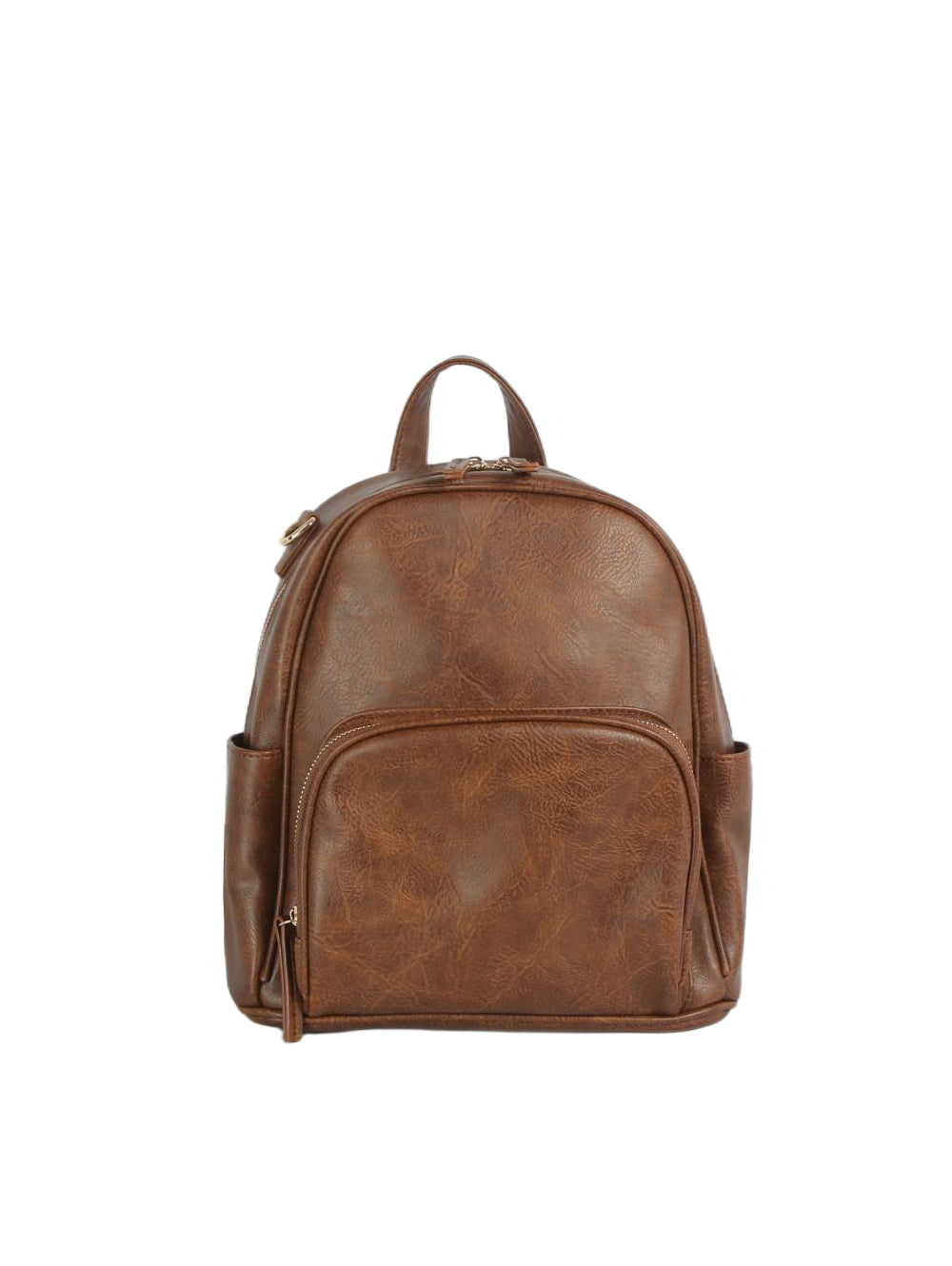 camel faux leather backpack Thread With three internal pockets MASINTOR 15.6 inch PU Leather