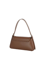 Minimalist Faux Leather Turn-Lock Shoulder Bag