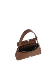 Minimalist Faux Leather Turn-Lock Shoulder Bag