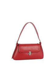 Minimalist Faux Leather Turn-Lock Shoulder Bag