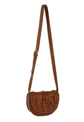 Woven front flap saddle bag