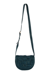 Woven front flap saddle bag