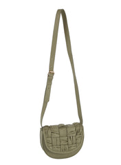 Woven front flap saddle bag