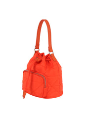 Quilted design nylon bucket bag