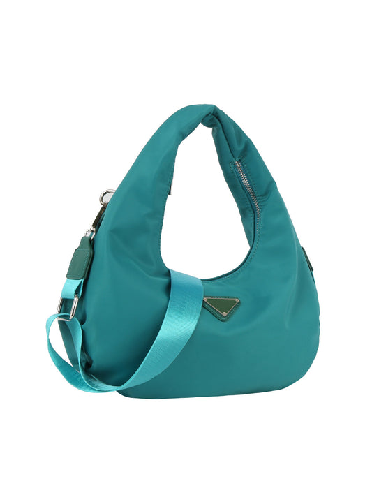 Fashionable nylon hobo bag with crossbody strap
