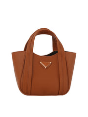 Classic leather tote bucket bag