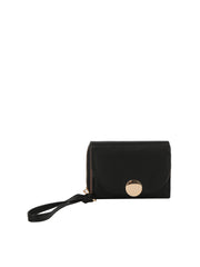 Flap snap closure half wallet