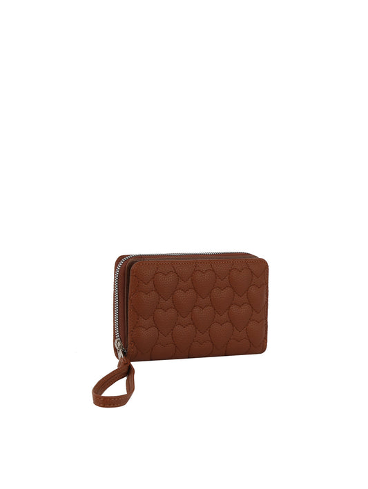 Heart Quilted Leather Wallet